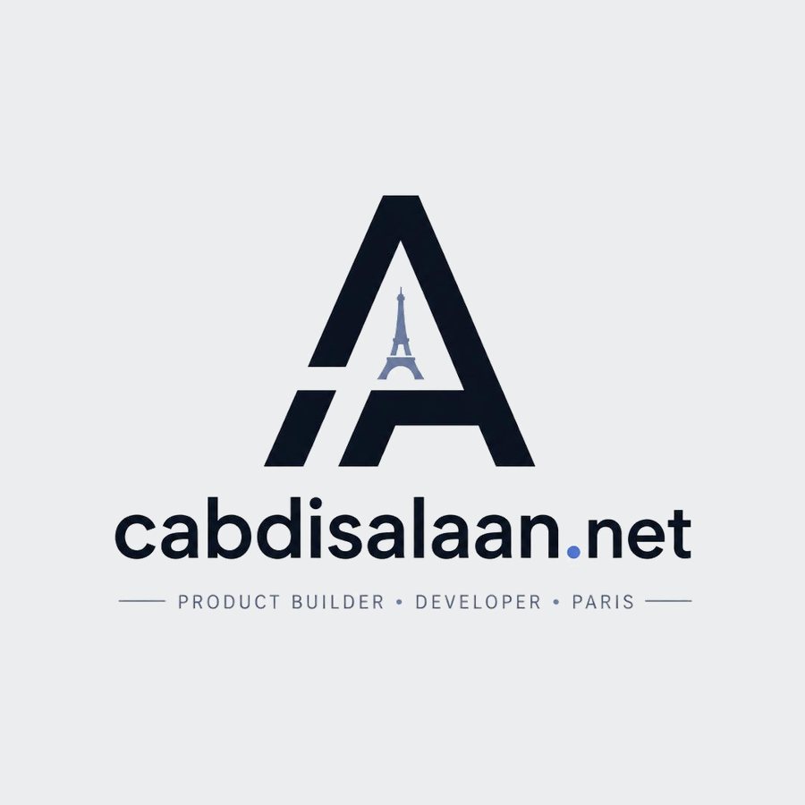 cabdisalaan.net personal mark — a letter A containing the Eiffel Tower